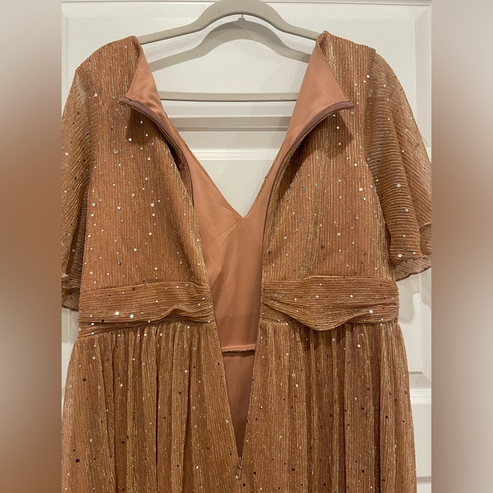 Rose Gold Shimmer Evening Gown- Size XXL - Picture 6 of 12